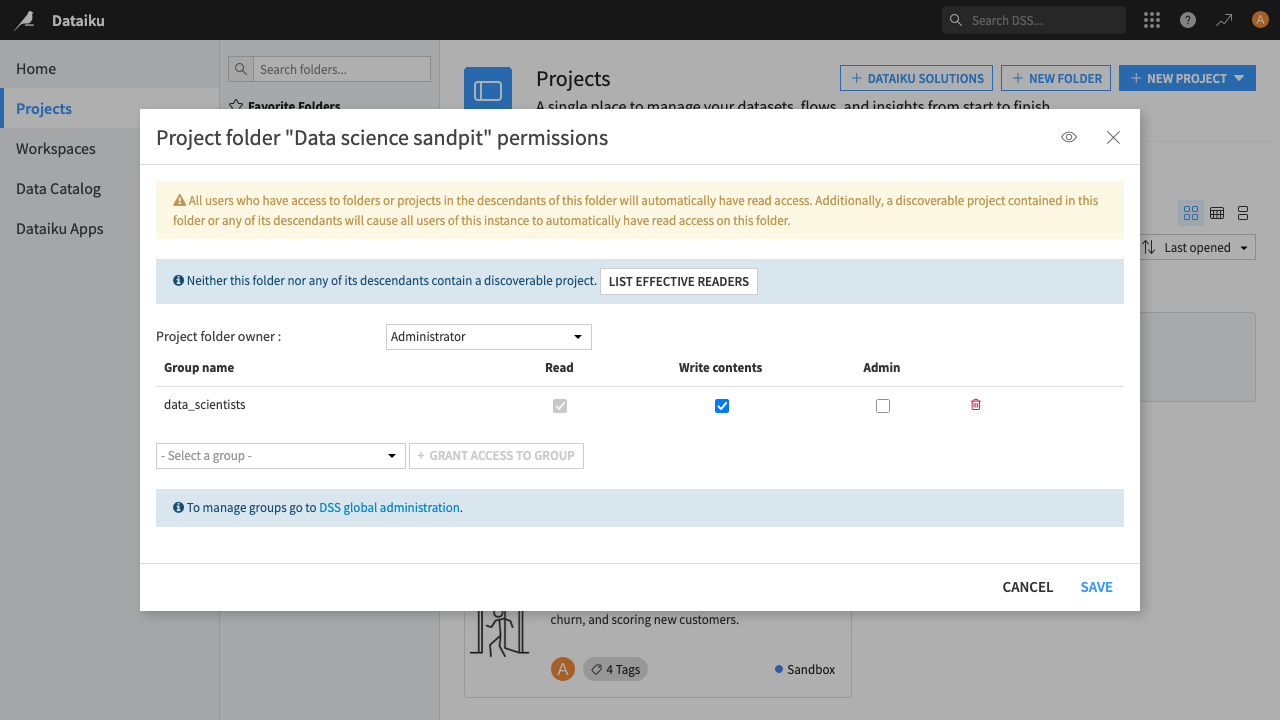 Project Folder Permissions