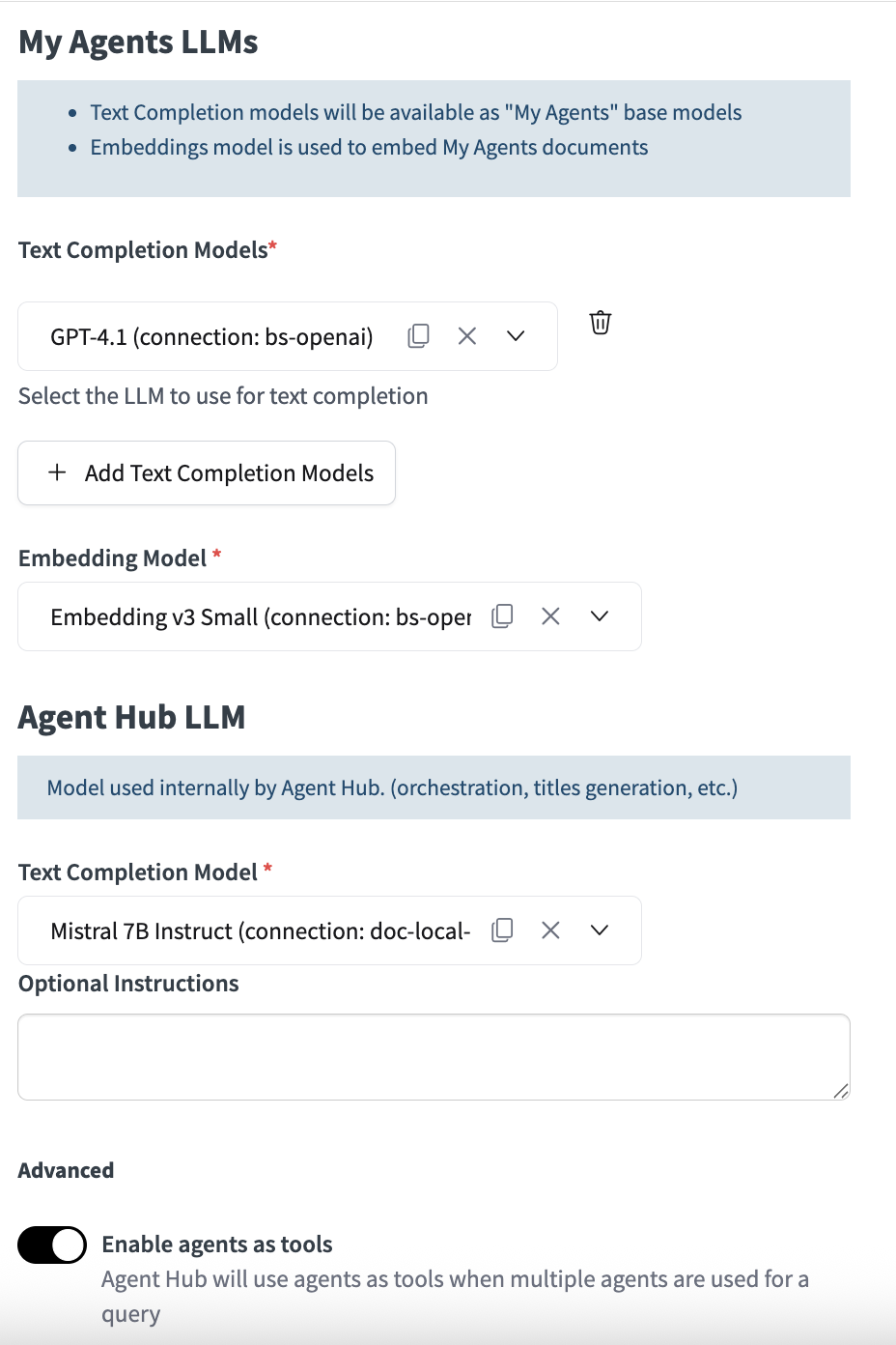 AgentHubLLMConfig